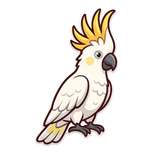 A sulphur-crested cockatoo with its yellow crest up, looking for Christmas lights to chew.