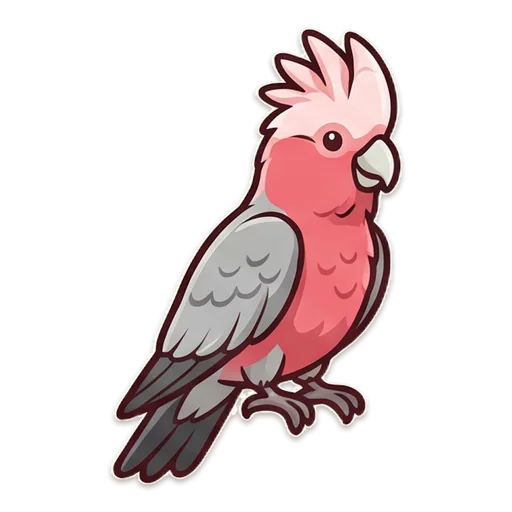 A pink and grey galah perched and ready to cause trouble on the roof.
