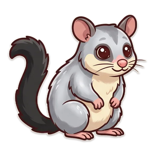 A cheeky brushtail possum with big eyes, up to no good with the presents.