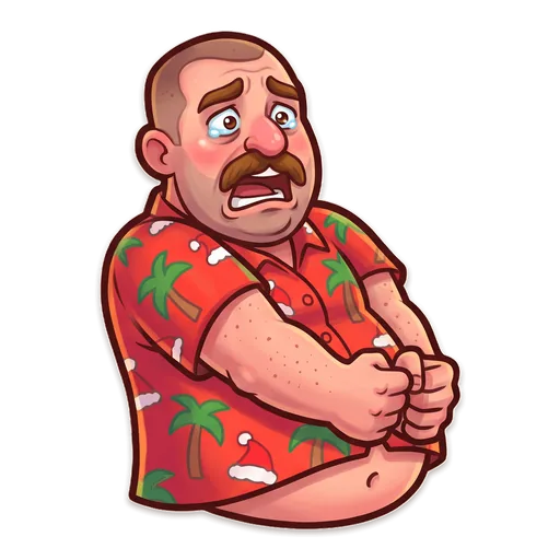 Uncle Bazza with a long face after losing the bon bon pull again.