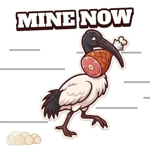 Animated GIF: Bin chicken stealing ham