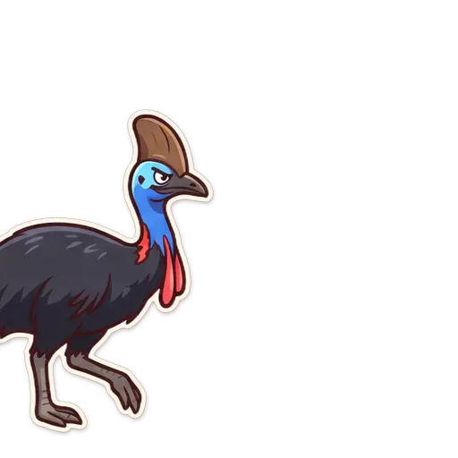 Animated GIF: Cassowary side eye