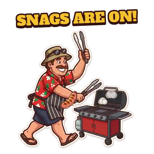 Animated GIF: Dad flipping snags