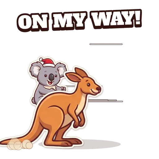 Animated GIF: Koala riding kangaroo