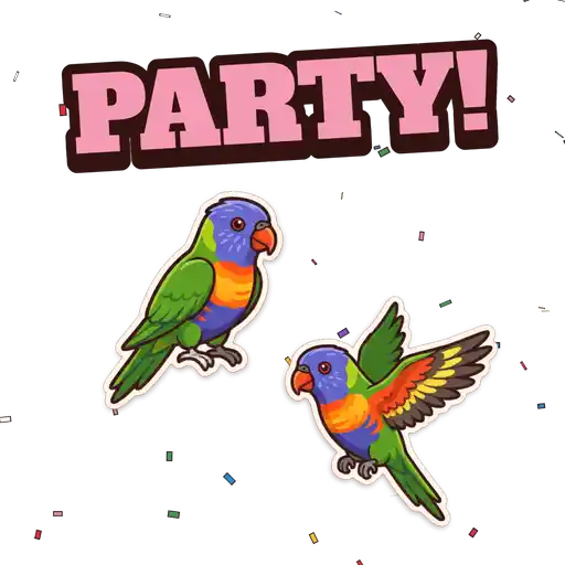 Animated GIF: Lorikeet party