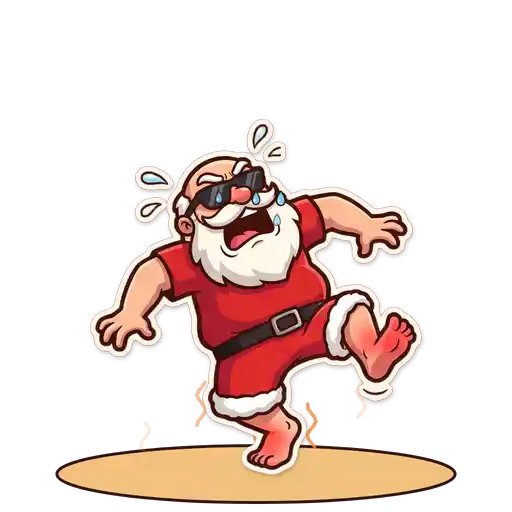 Animated GIF: Santa hot sand hop
