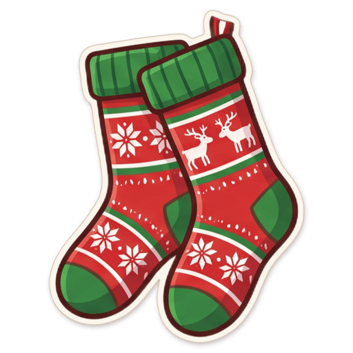 Sticker: Aunty christmas socks