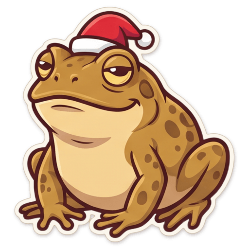 Sticker: Cane toad santa hat