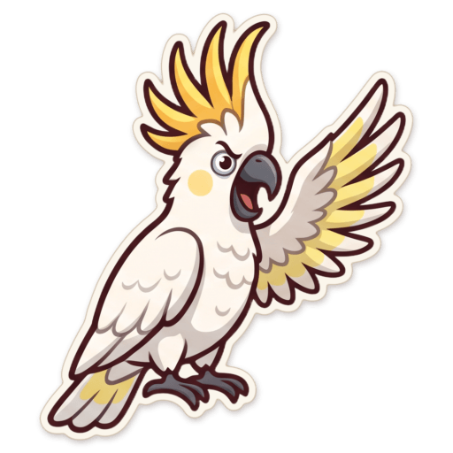 Sticker: Cockatoo screaming