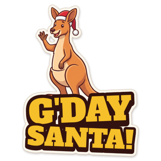 Sticker: G'day santa