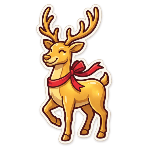 Sticker: Golden reindeer legend