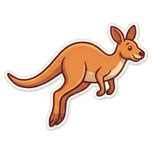 Sticker: Kangaroo hopping