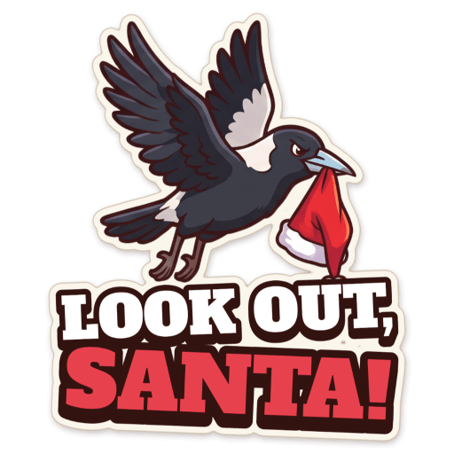 Sticker: Look out santa