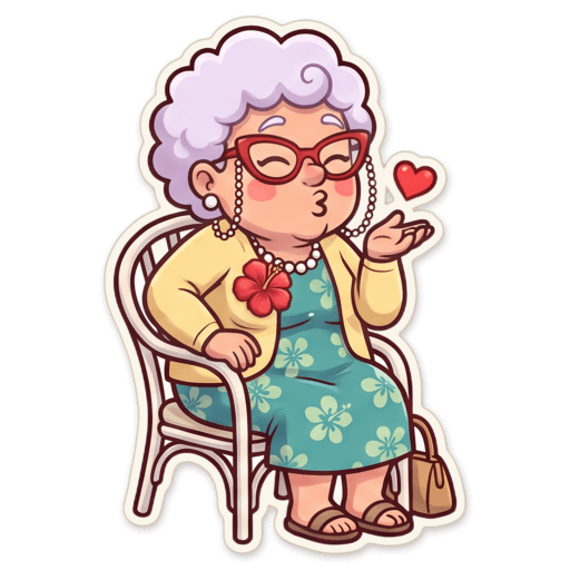 Sticker: Nan blowing kiss