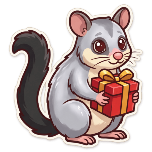 Sticker: Possum stolen present