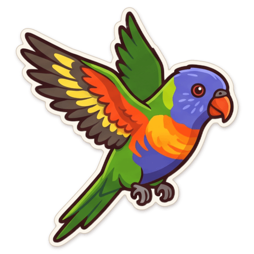 Sticker: Rainbow lorikeet