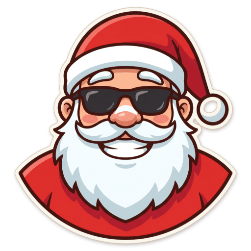 Sticker: Santa face sunnies zinc