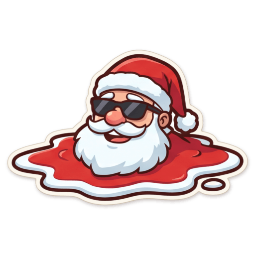 Sticker: Santa melted puddle