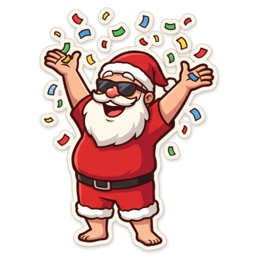 Sticker: Santa party confetti