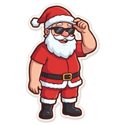 Sticker: Santa ta hat tip