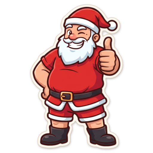 Sticker: Santa thumbs up