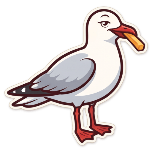 Sticker: Seagull hot chip