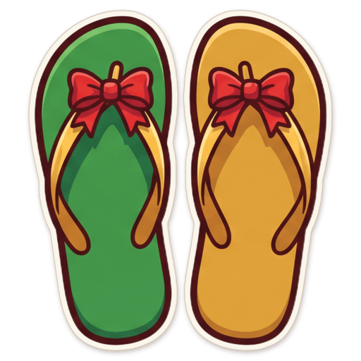 Sticker: Thongs christmas bows