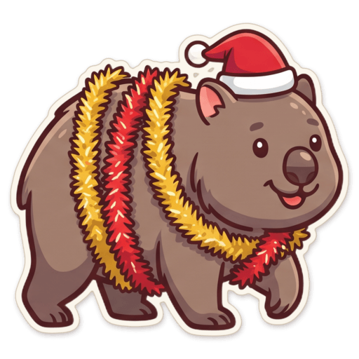 Sticker: Wombat tinsel